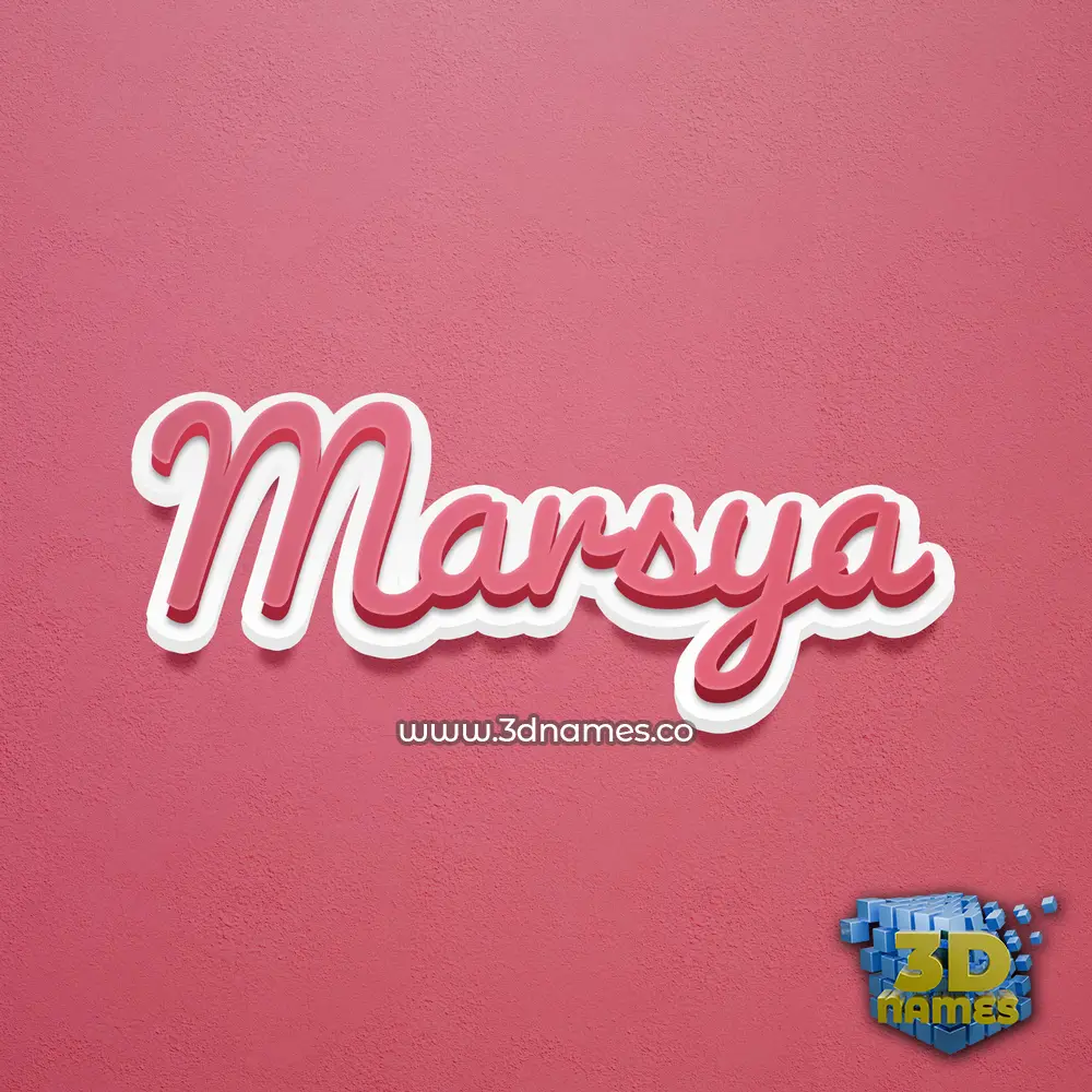 marsya in Red Scribble style - 3D name wallpaper
