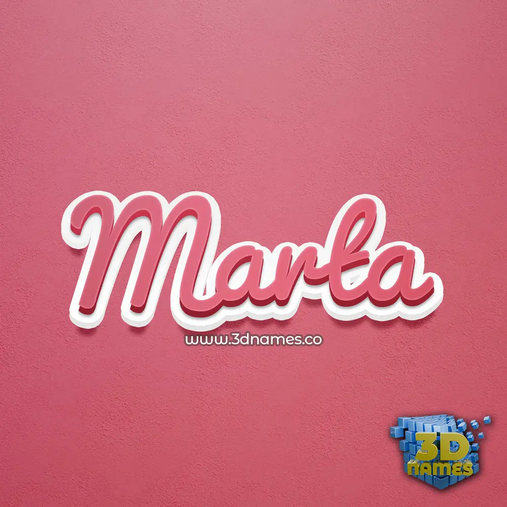 marta in Red Scribble style - 3D name wallpaper