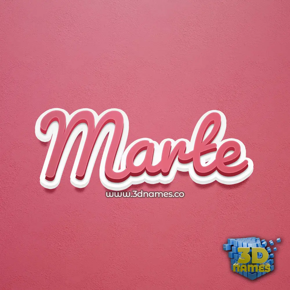 marte in Red Scribble style - 3D name wallpaper