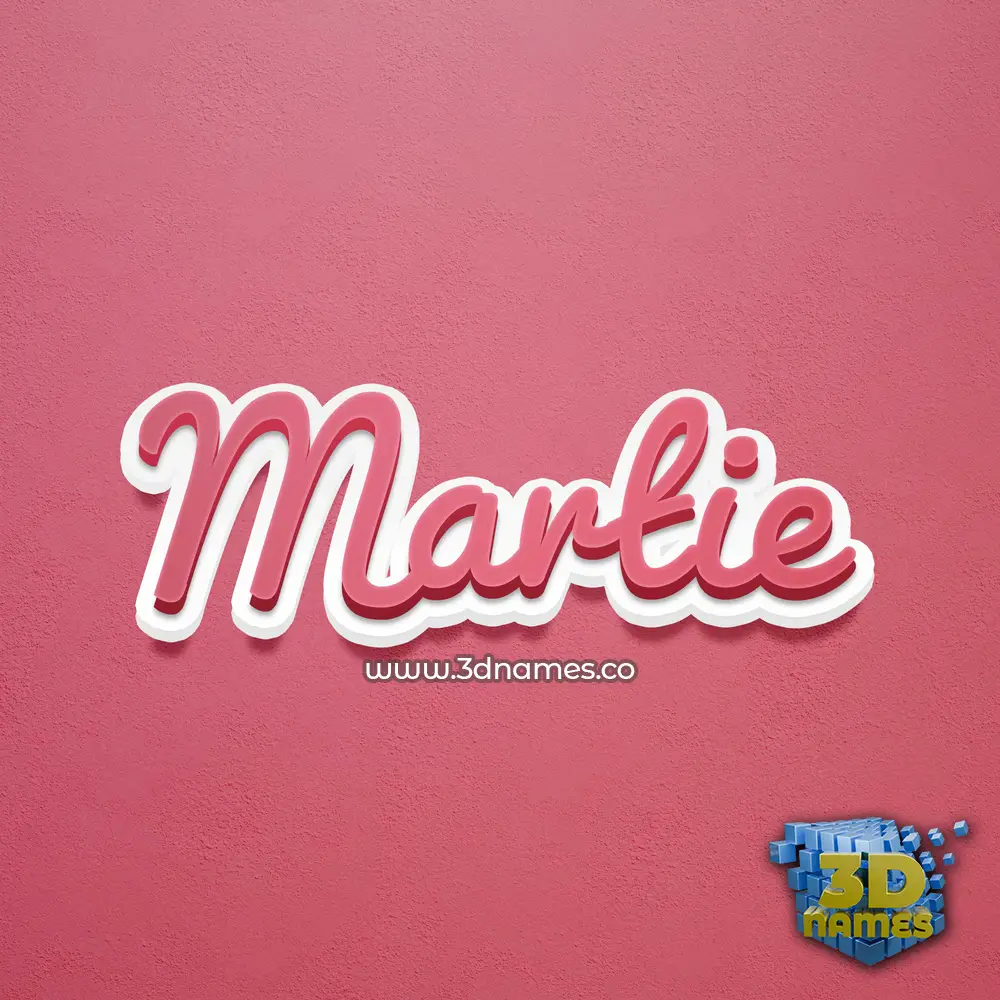 martie in Red Scribble style - 3D name wallpaper