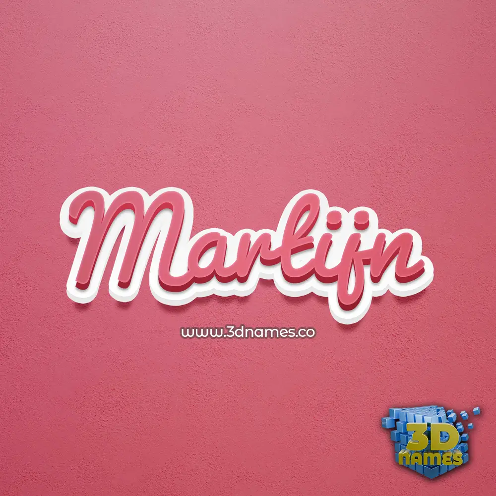 martijn in Red Scribble style - 3D name wallpaper