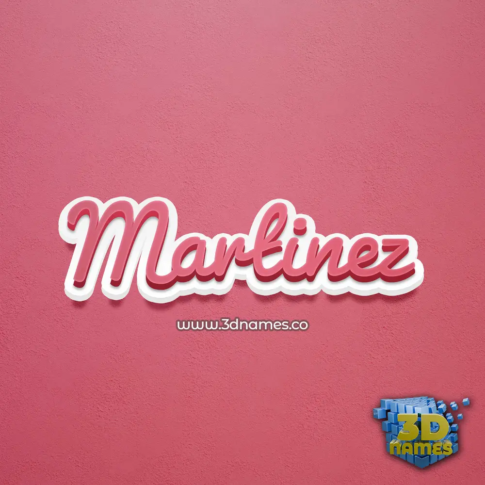 martinez in Red Scribble style - 3D name wallpaper