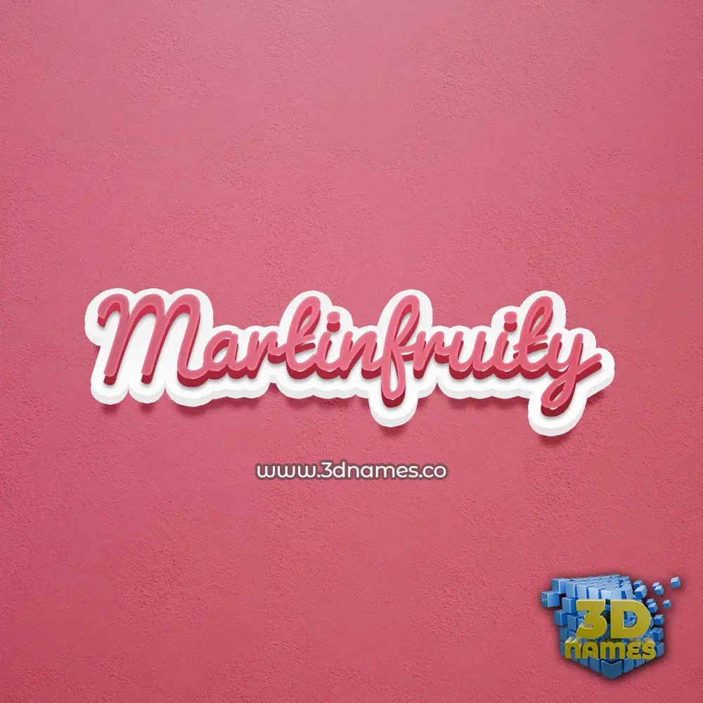 martinfruity in Red Scribble style - 3D name wallpaper