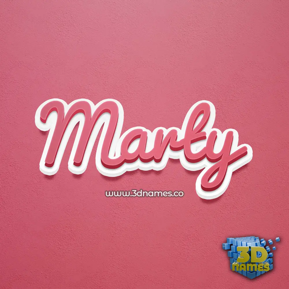 marty in Red Scribble style - 3D name wallpaper