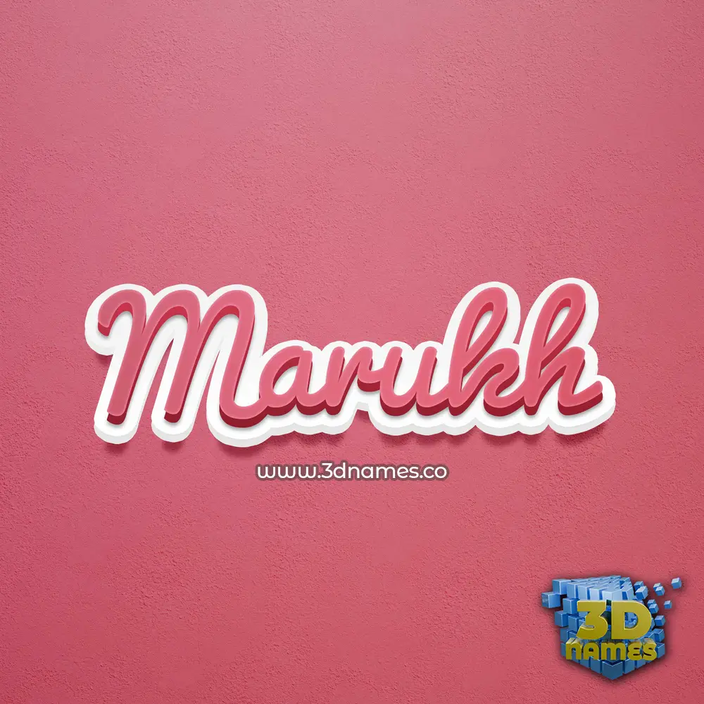 marukh in Red Scribble style - 3D name wallpaper