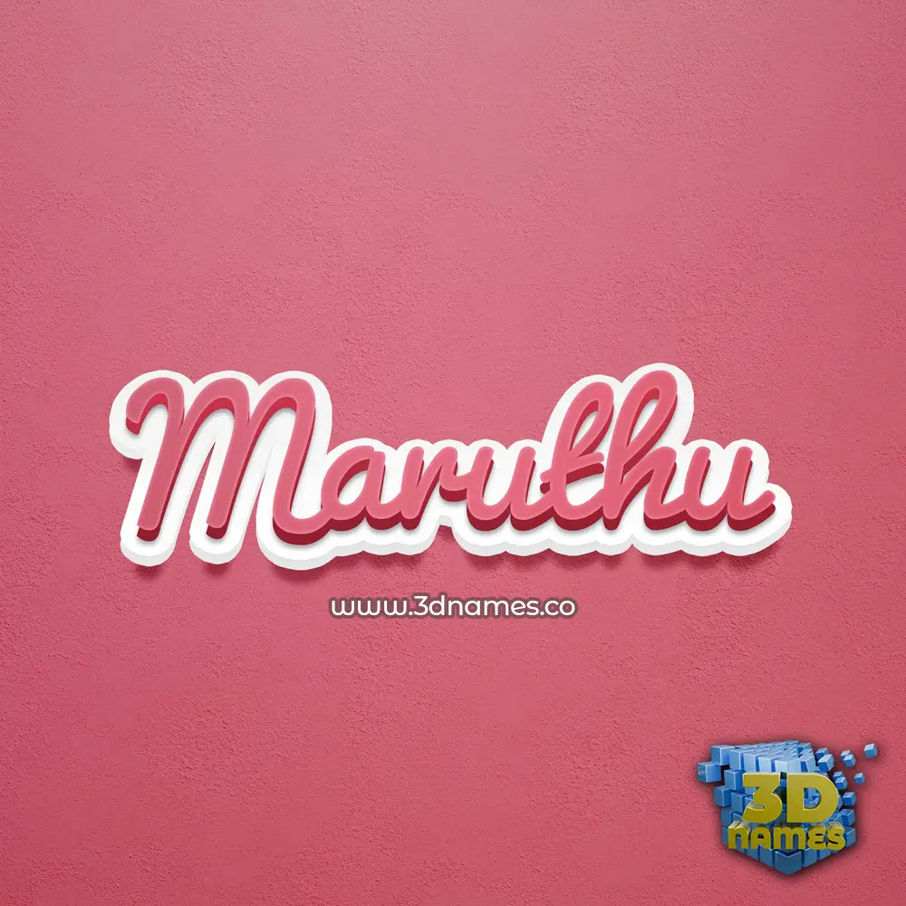 maruthu in Red Scribble style - 3D name wallpaper