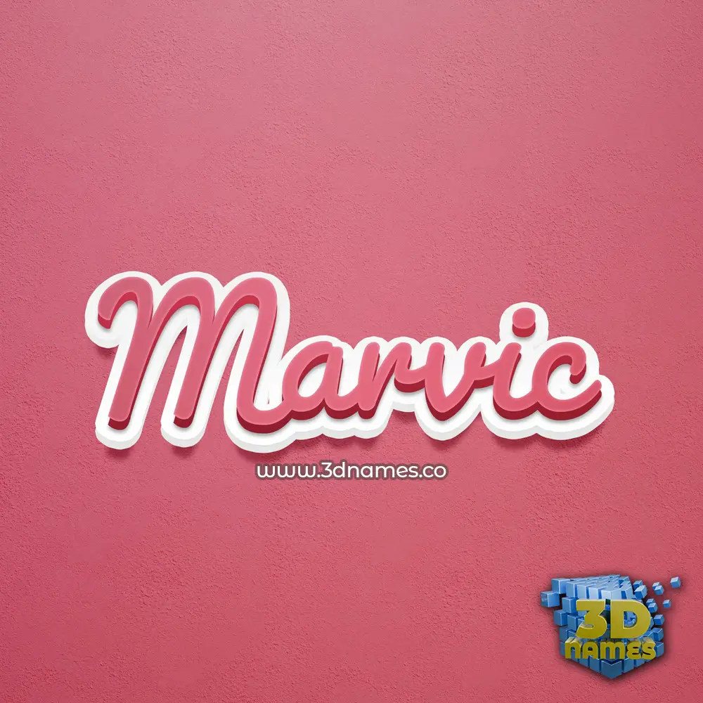 marvic in Red Scribble style - 3D name wallpaper
