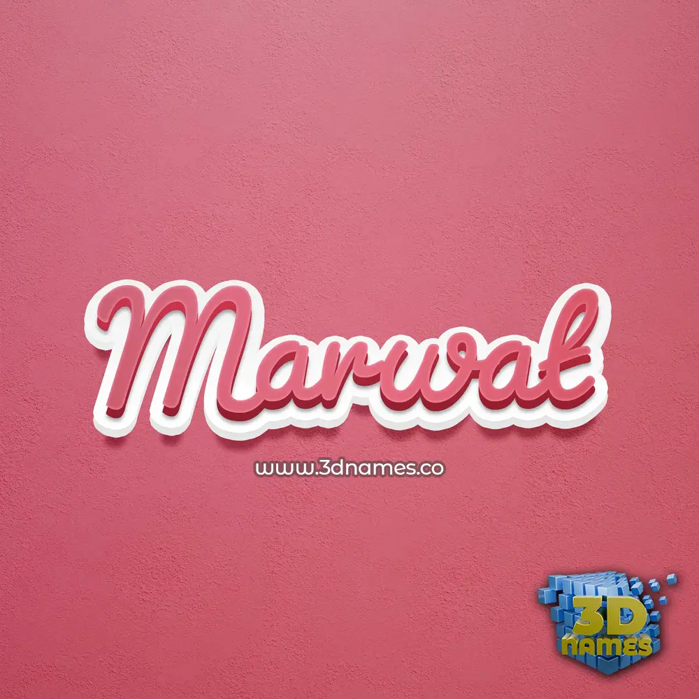 marwat in Red Scribble style - 3D name wallpaper