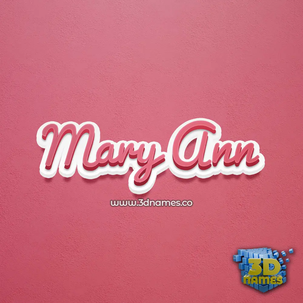 mary ann in Red Scribble style - 3D name wallpaper