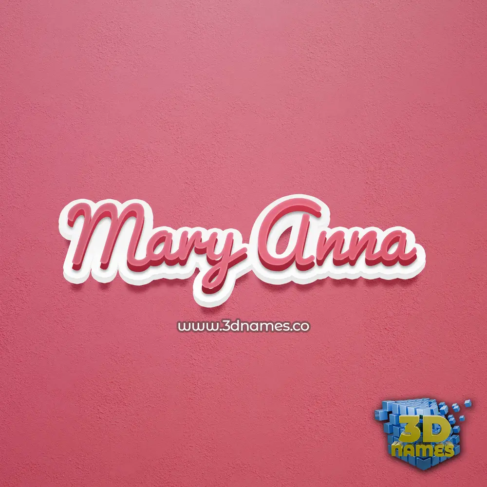 mary anna in Red Scribble style - 3D name wallpaper