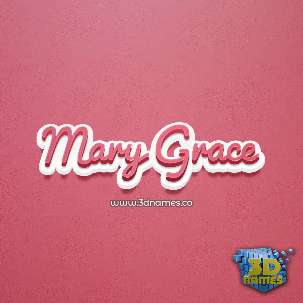 mary grace in Red Scribble style - 3D name wallpaper
