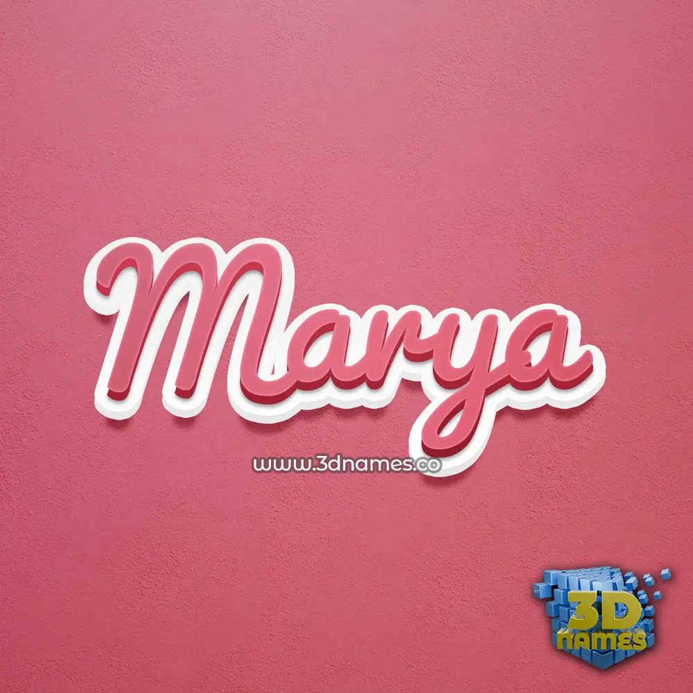 marya in Red Scribble style - 3D name wallpaper