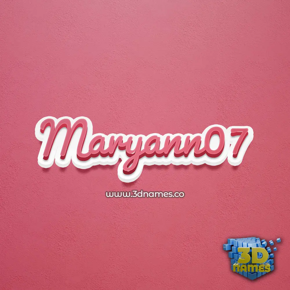 maryann07 in Red Scribble style - 3D name wallpaper