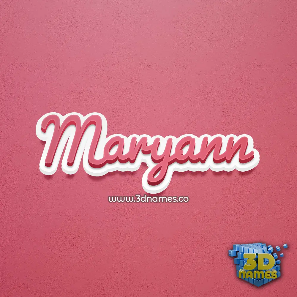 maryann in Red Scribble style - 3D name wallpaper