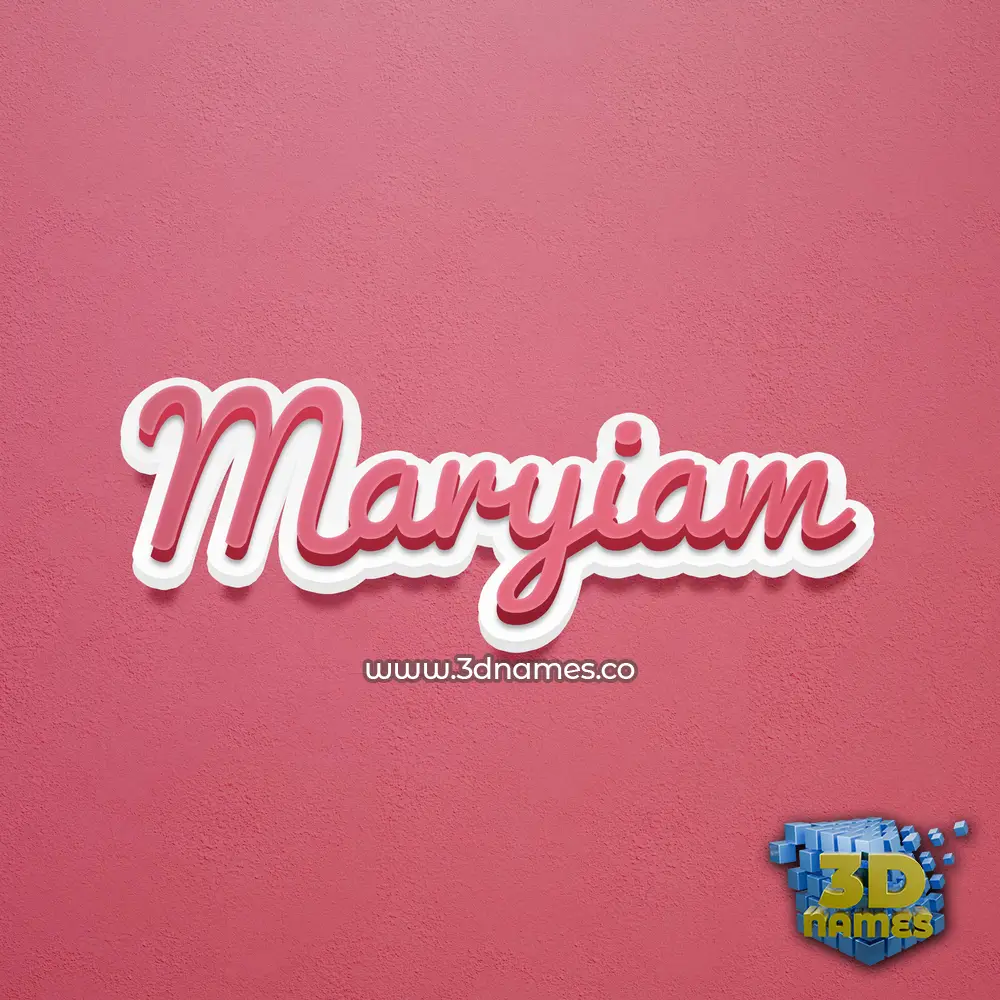 maryiam in Red Scribble style - 3D name wallpaper