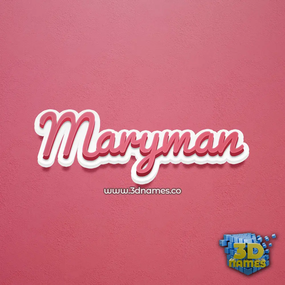 maryman in Red Scribble style - 3D name wallpaper