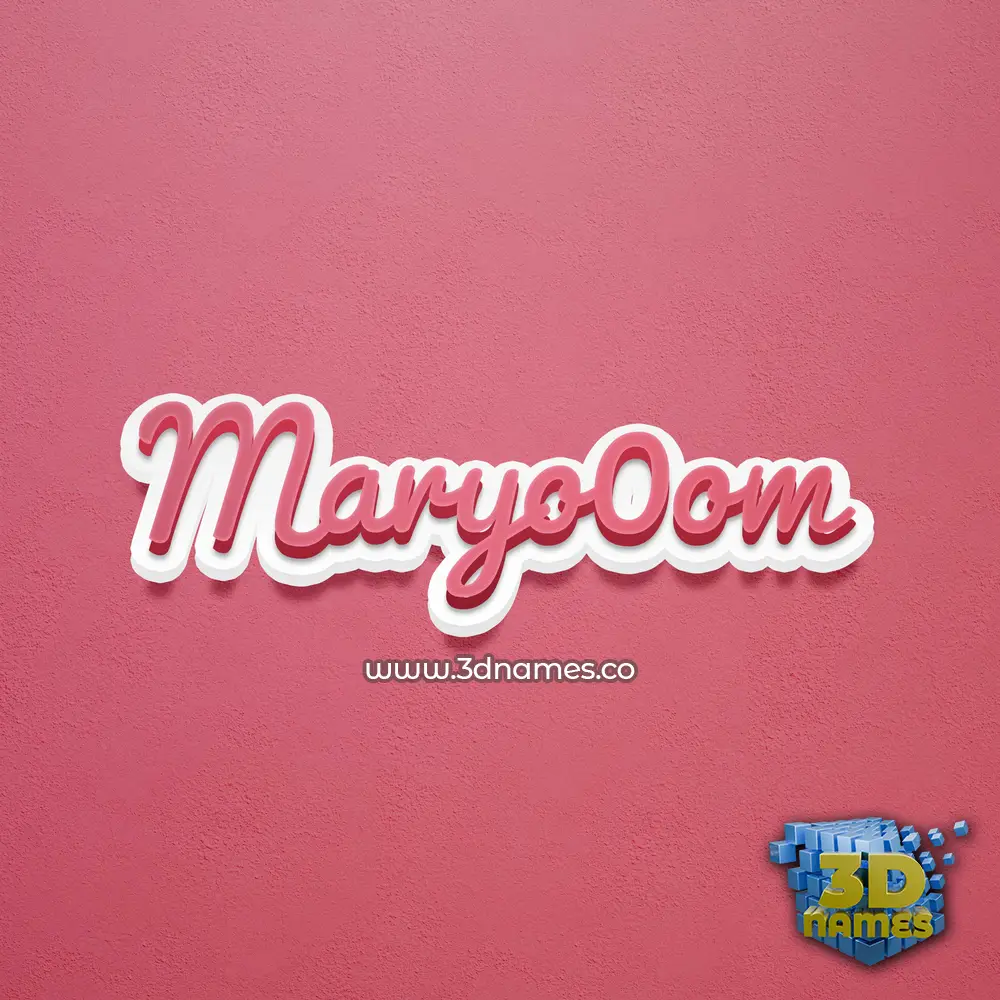maryo0om in Red Scribble style - 3D name wallpaper