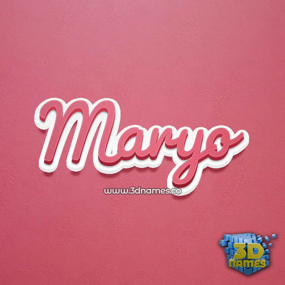 maryo in Red Scribble style - 3D name wallpaper
