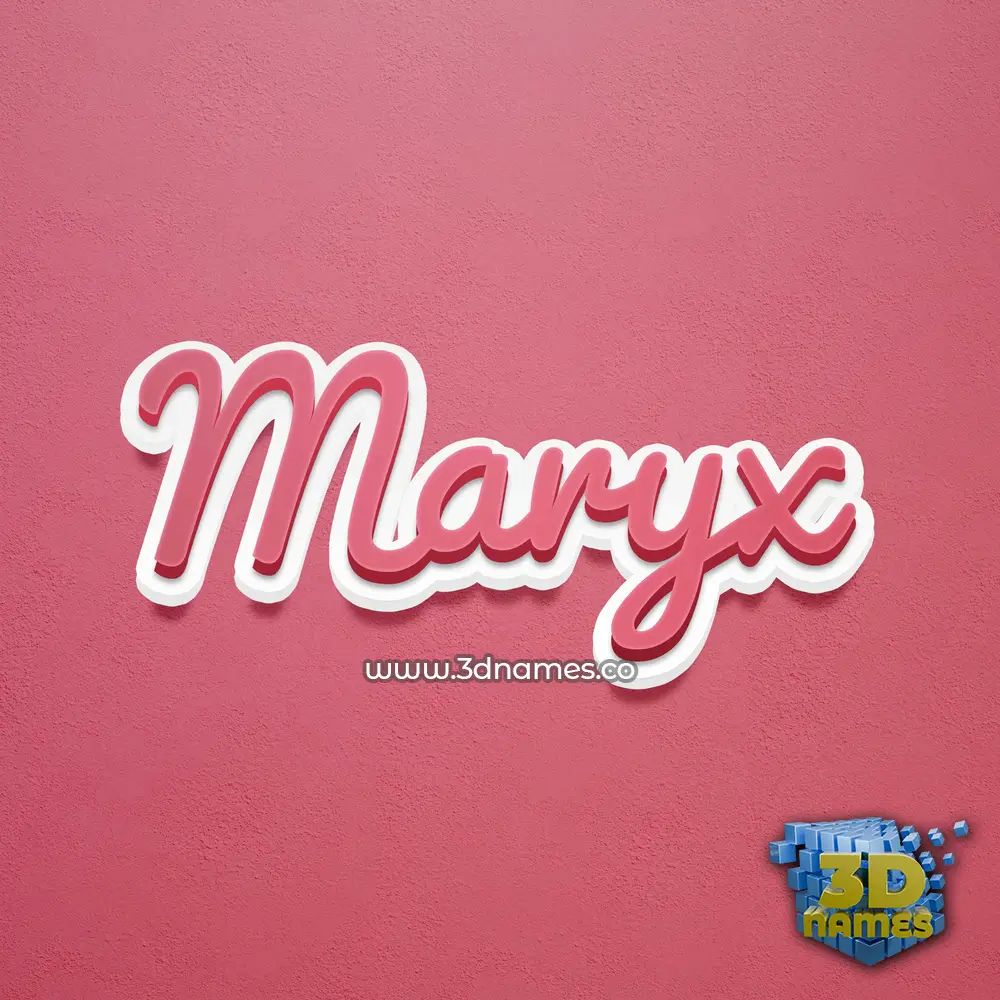 maryx in Red Scribble style - 3D name wallpaper