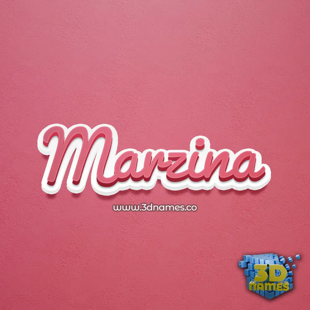 marzina in Red Scribble style - 3D name wallpaper