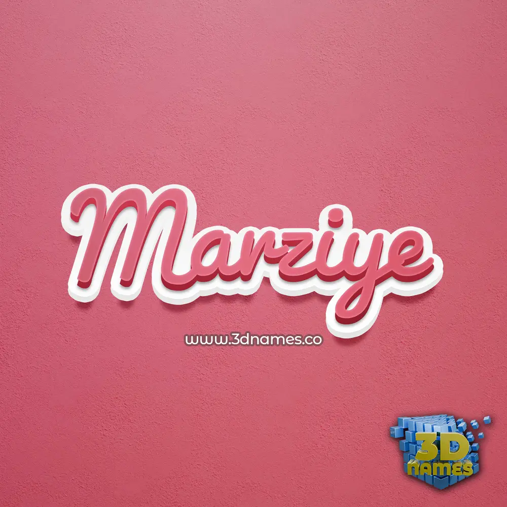 marziye in Red Scribble style - 3D name wallpaper