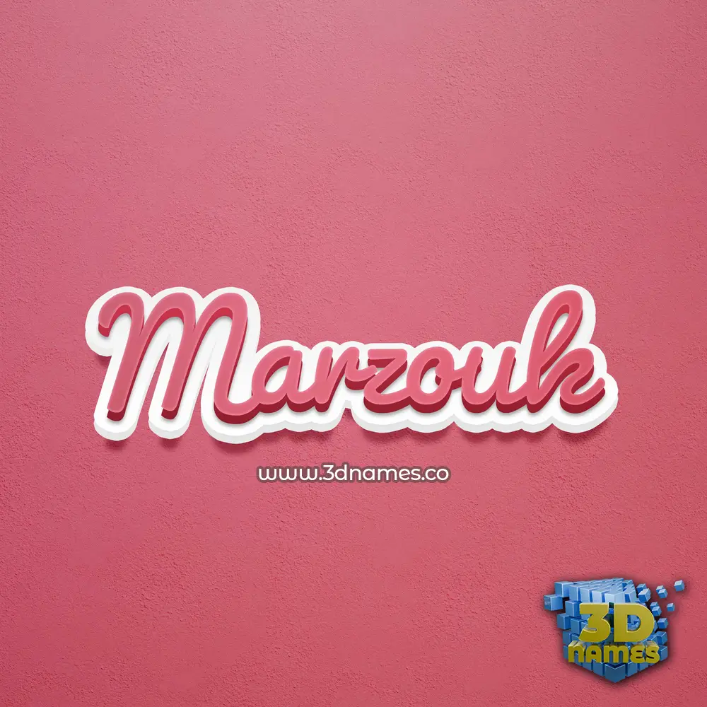 marzouk in Red Scribble style - 3D name wallpaper