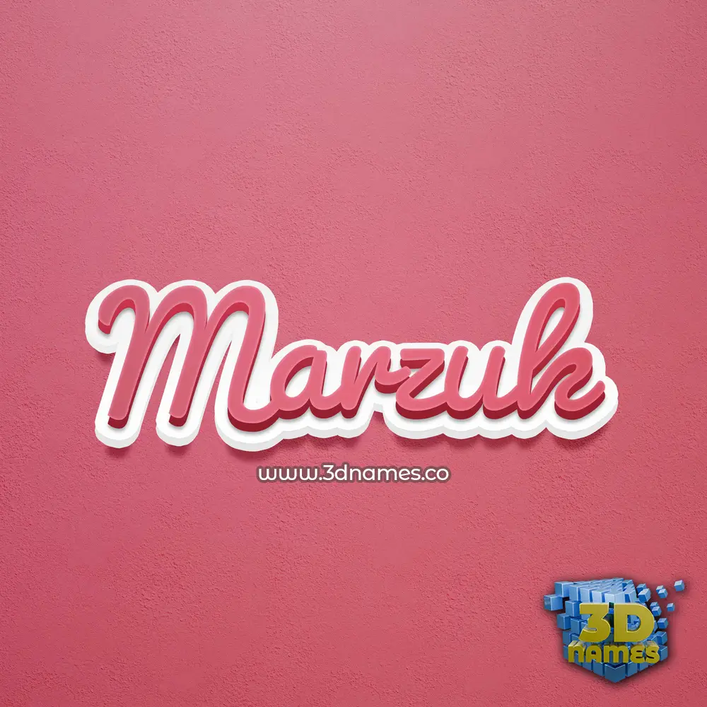 marzuk in Red Scribble style - 3D name wallpaper