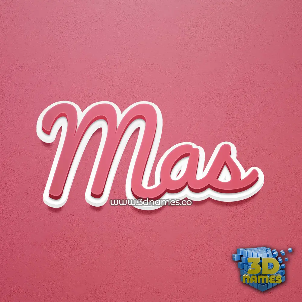 mas in Red Scribble style - 3D name wallpaper