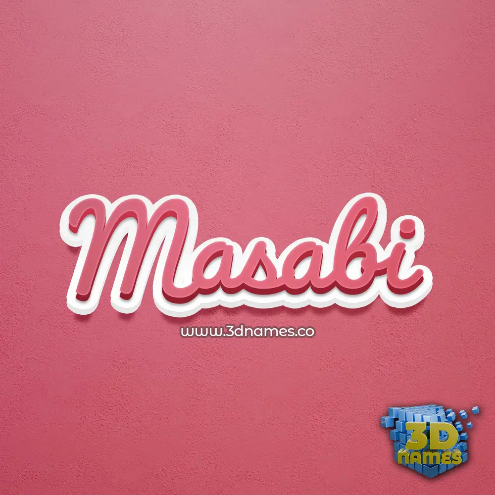 masabi in Red Scribble style - 3D name wallpaper