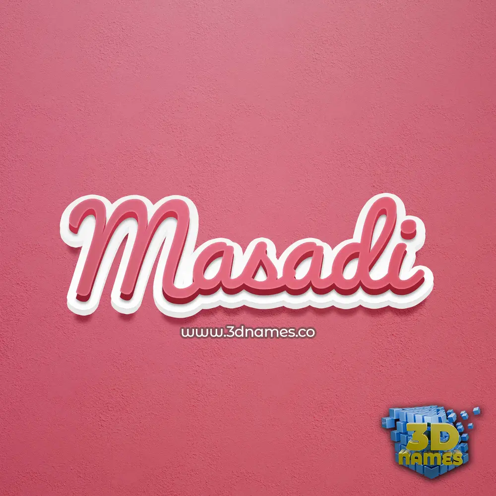 masadi in Red Scribble style - 3D name wallpaper
