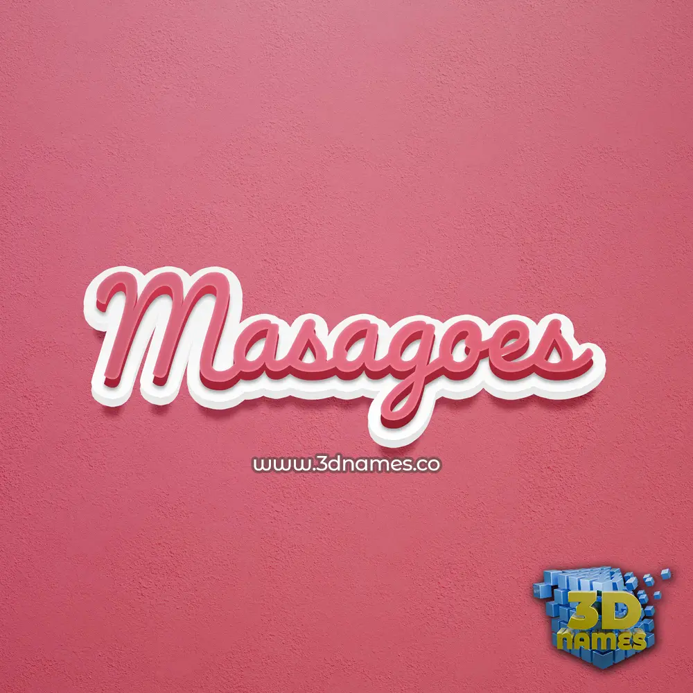 masagoes in Red Scribble style - 3D name wallpaper