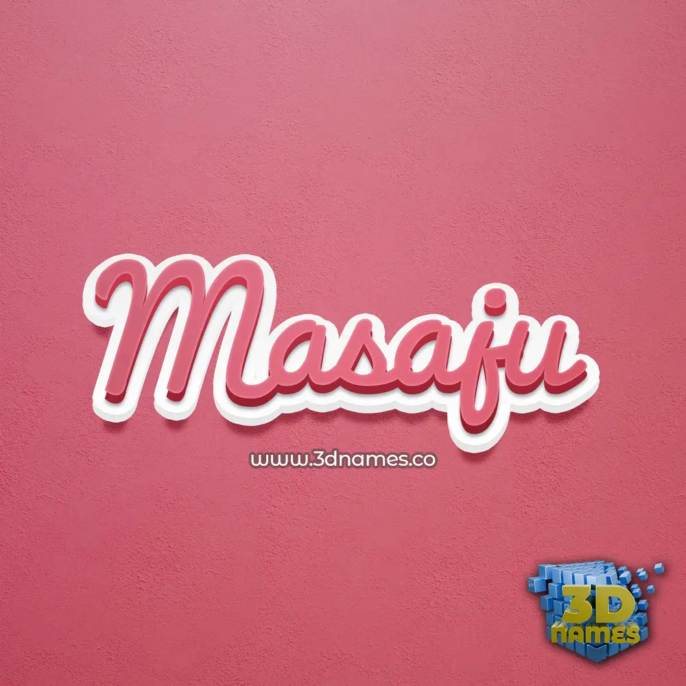 masaju in Red Scribble style - 3D name wallpaper