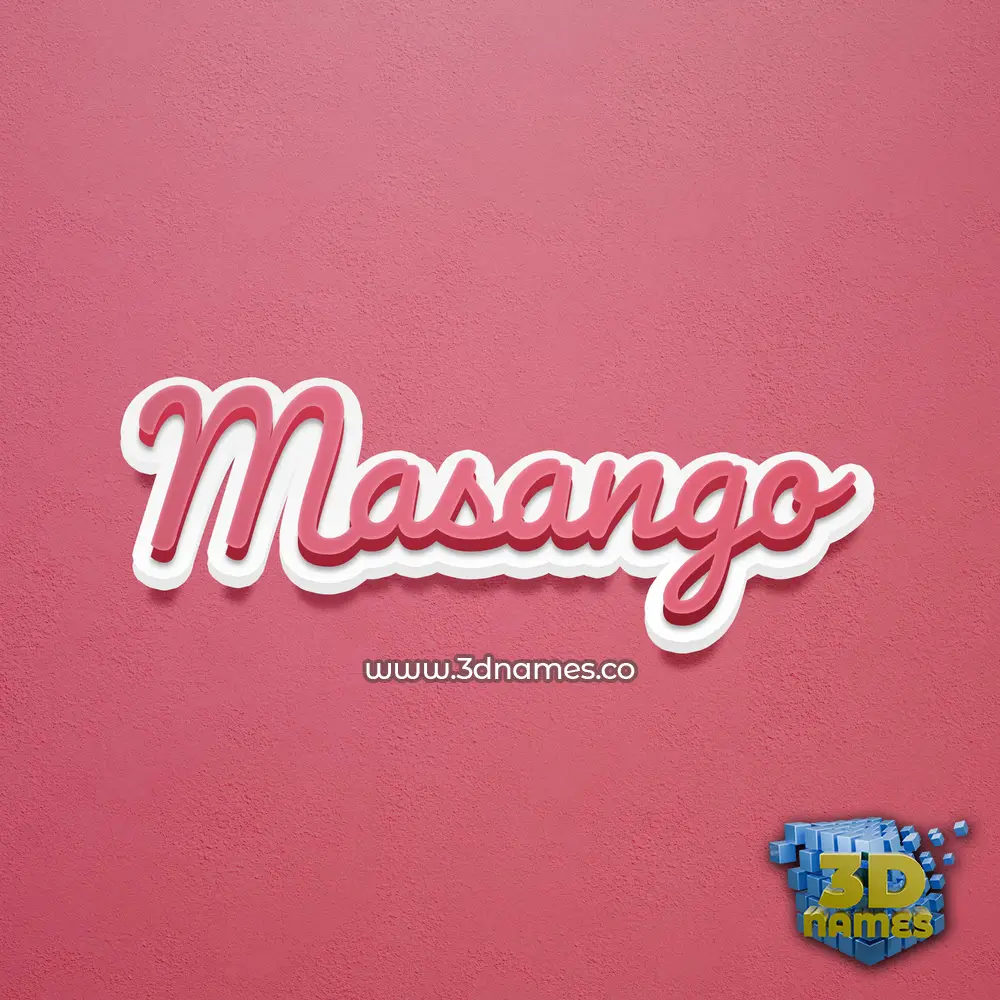 masango in Red Scribble style - 3D name wallpaper