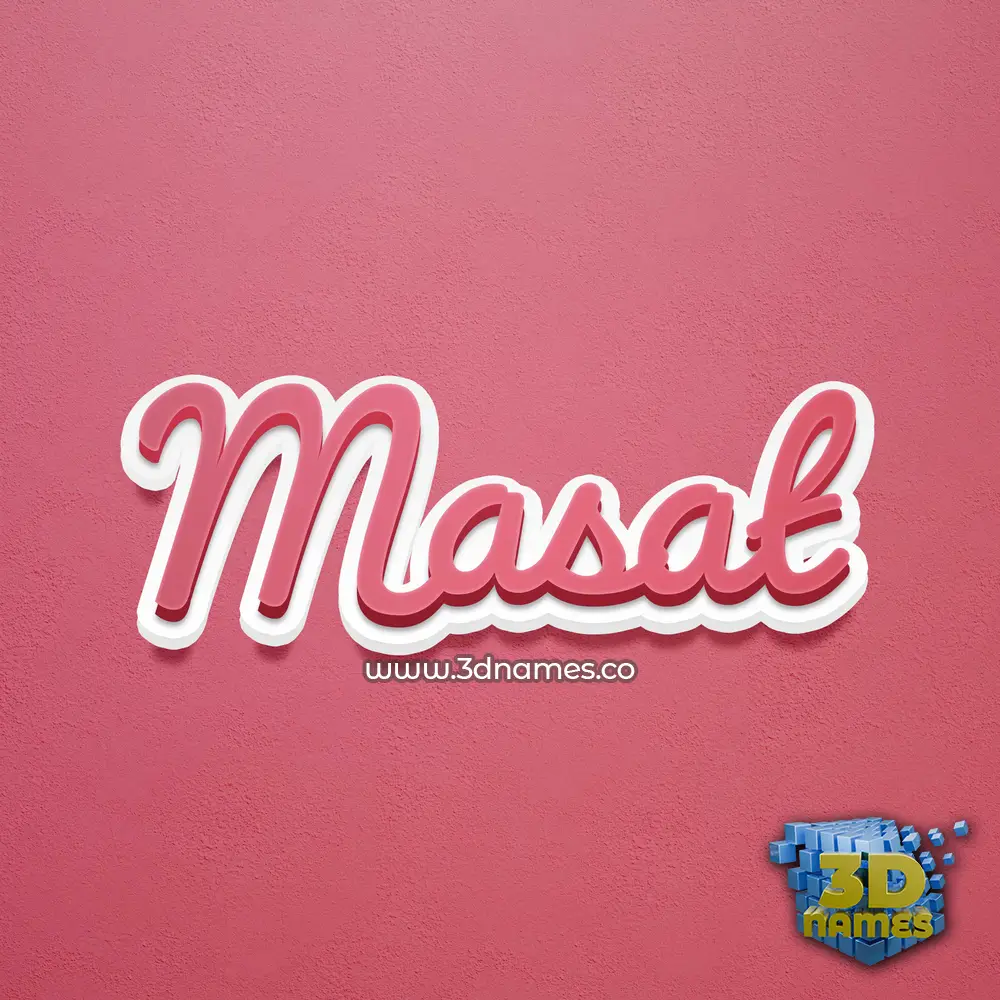 masat in Red Scribble style - 3D name wallpaper
