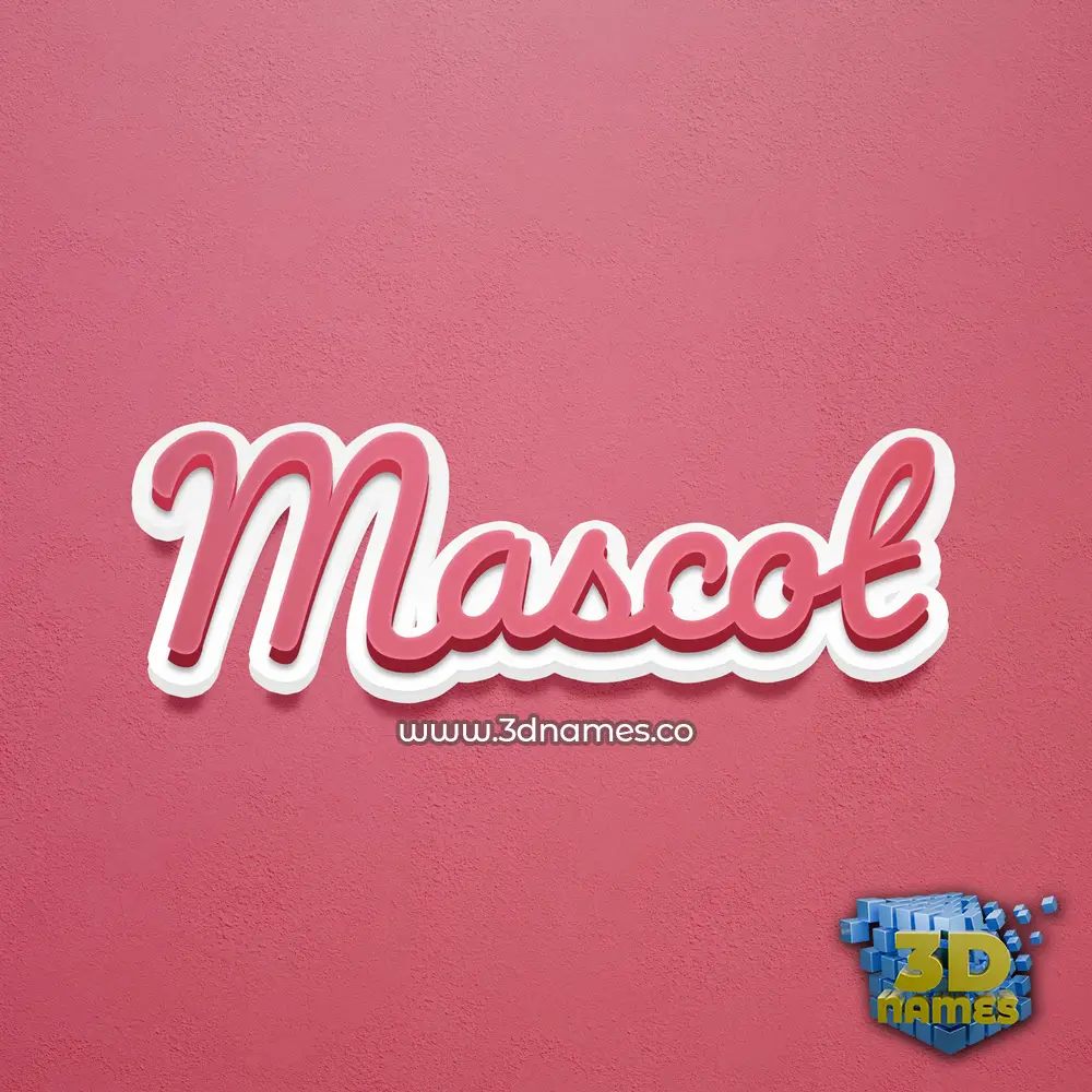 mascot in Red Scribble style - 3D name wallpaper
