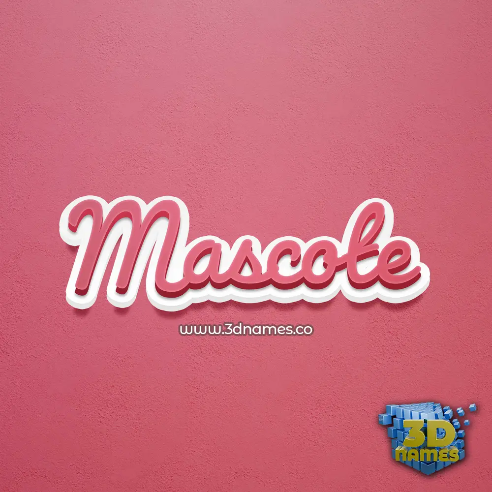 mascote in Red Scribble style - 3D name wallpaper