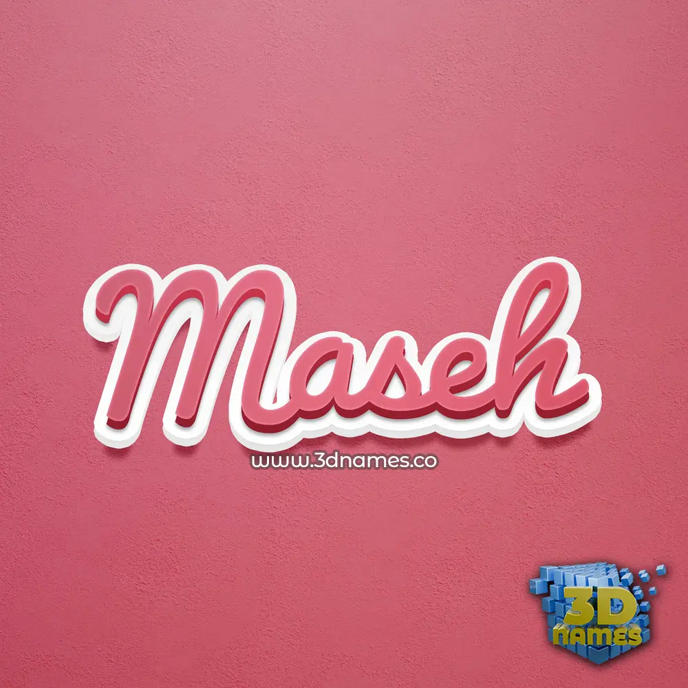 maseh in Red Scribble style - 3D name wallpaper