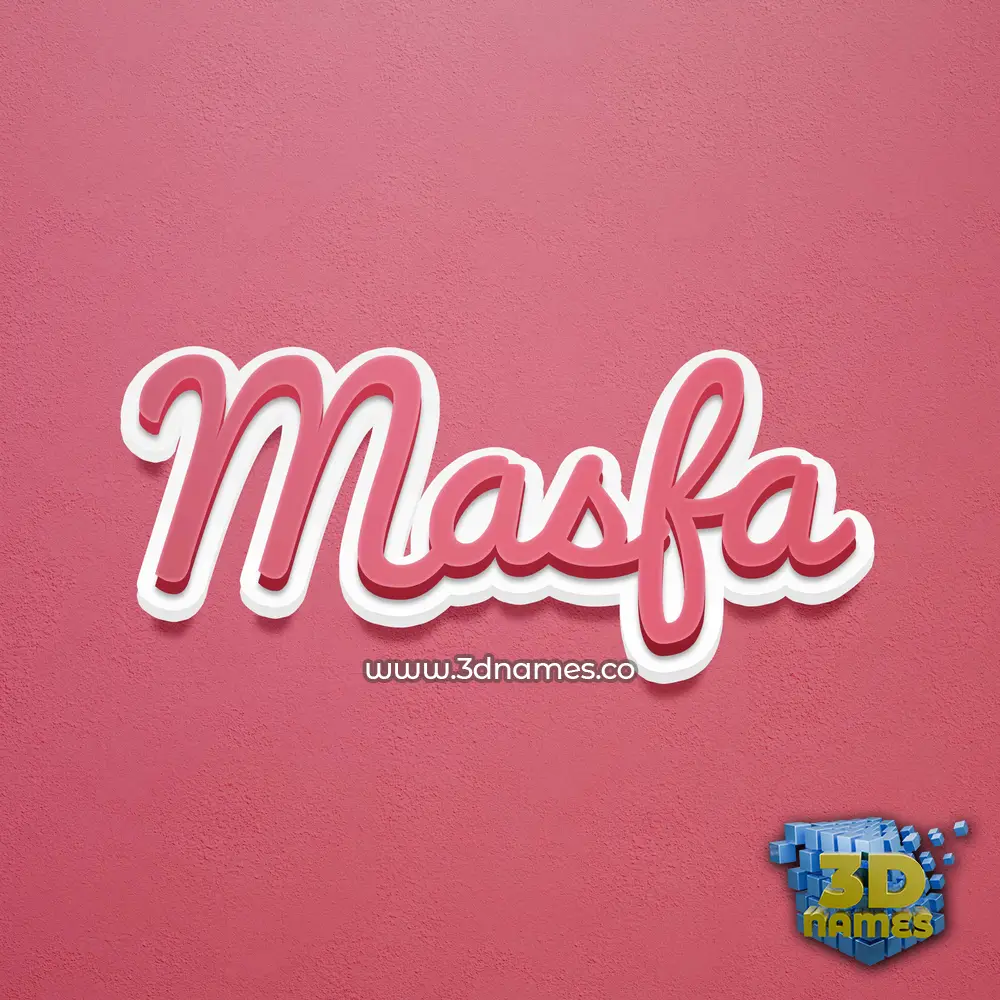 masfa in Red Scribble style - 3D name wallpaper