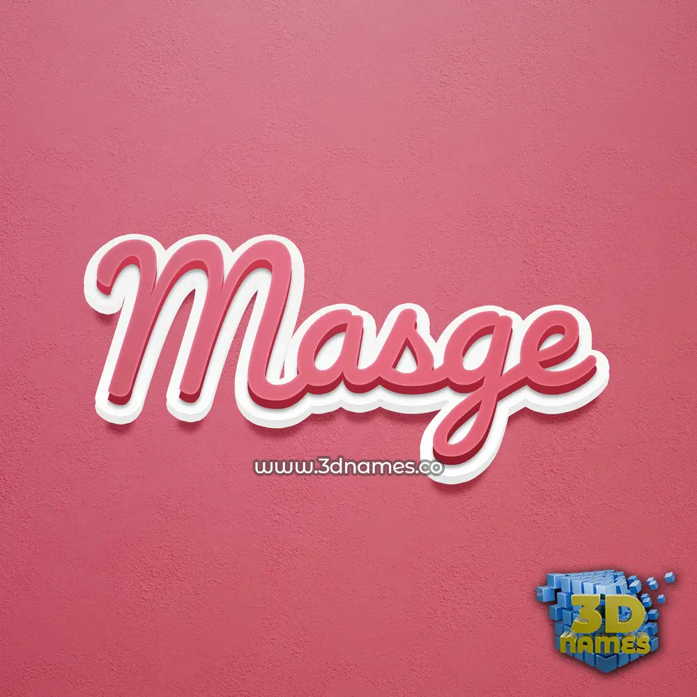 masge in Red Scribble style - 3D name wallpaper
