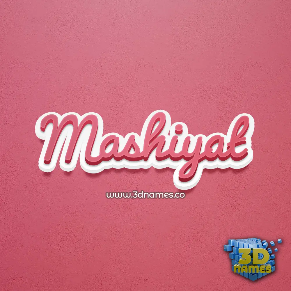 mashiyat in Red Scribble style - 3D name wallpaper