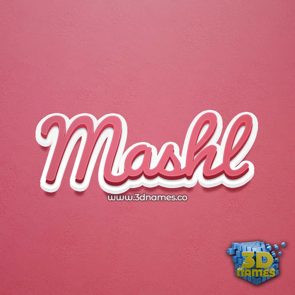 mashl in Red Scribble style - 3D name wallpaper