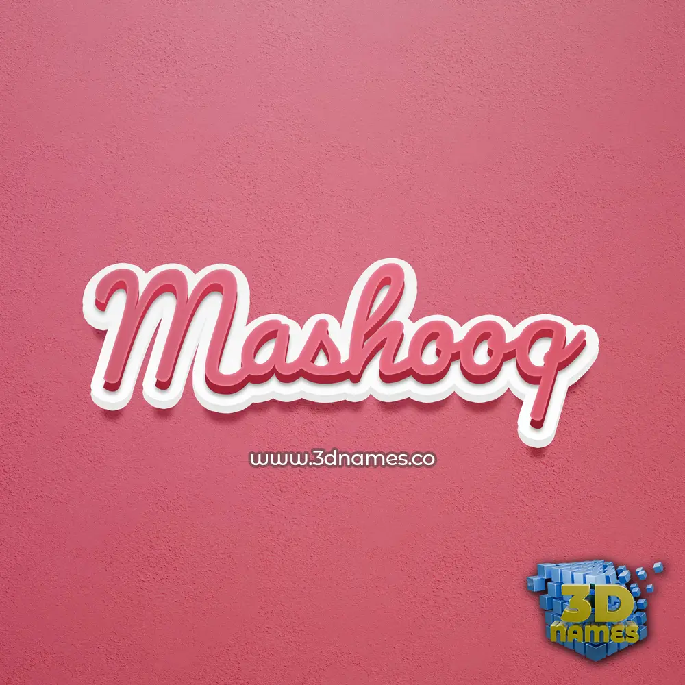 mashooq in Red Scribble style - 3D name wallpaper