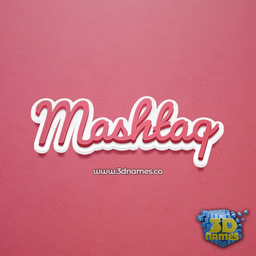 mashtaq in Red Scribble style - 3D name wallpaper