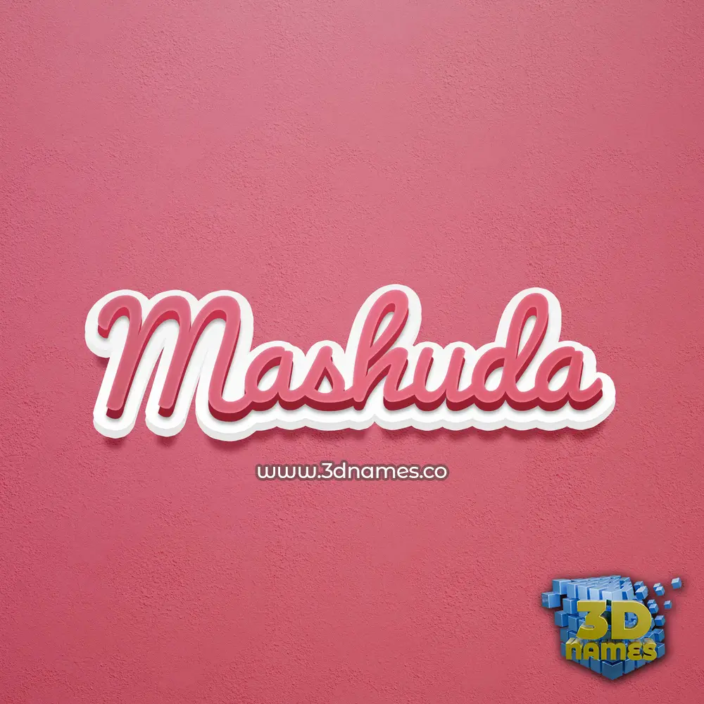 mashuda in Red Scribble style - 3D name wallpaper