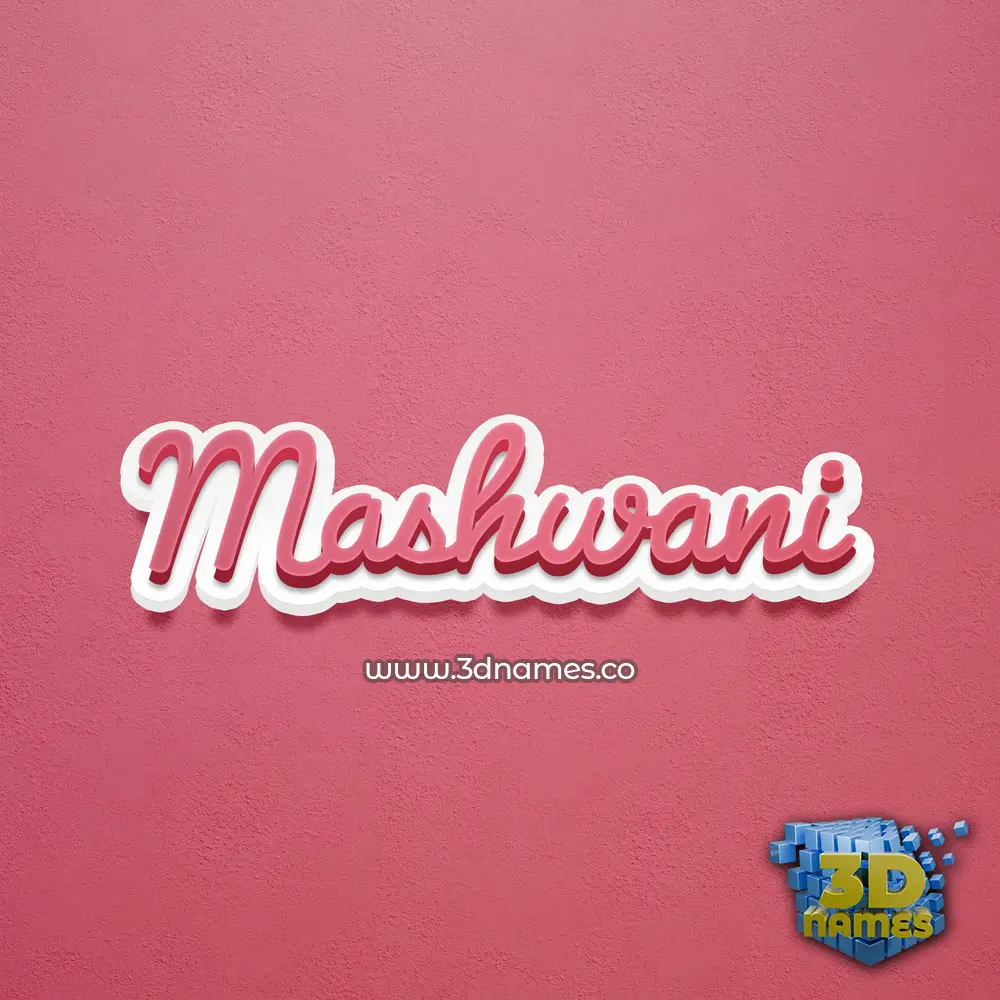mashwani in Red Scribble style - 3D name wallpaper
