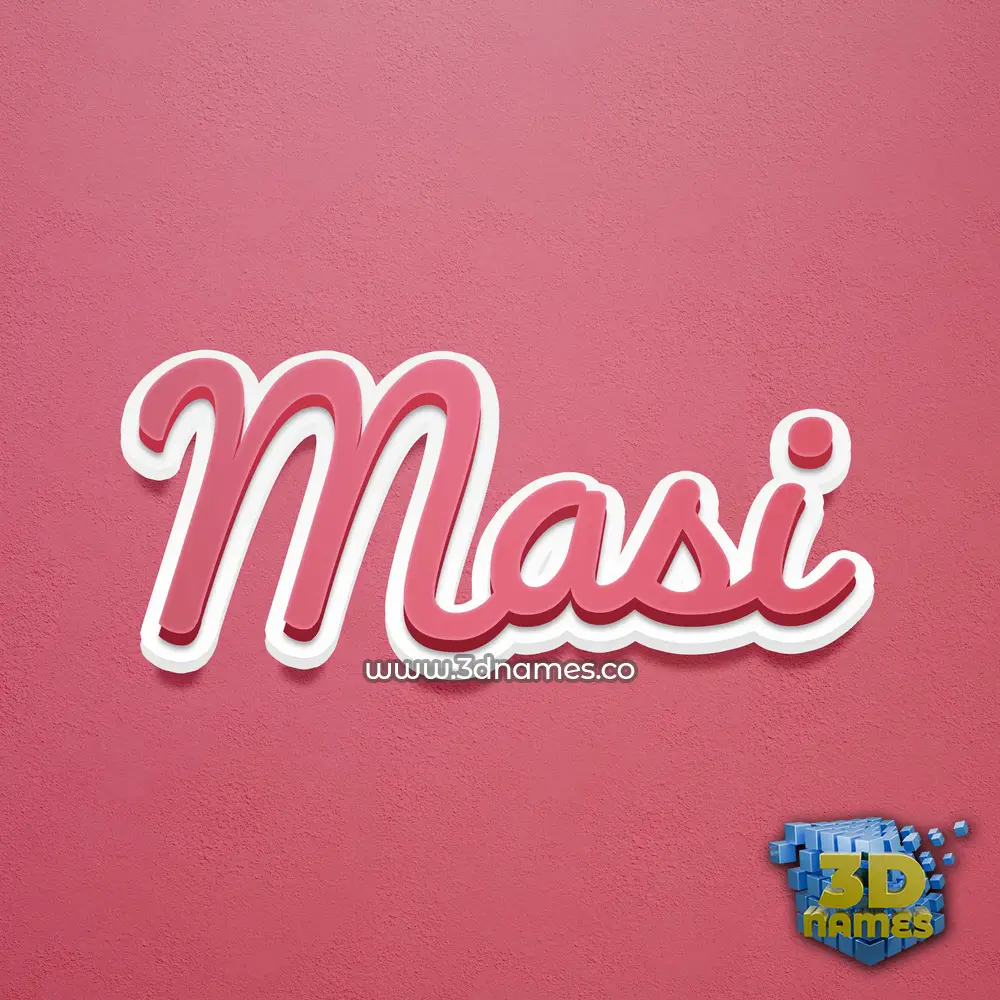 masi in Red Scribble style - 3D name wallpaper