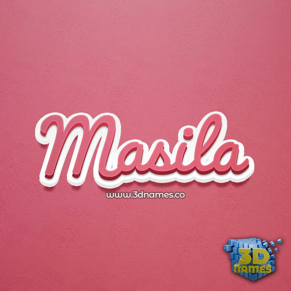 masila in Red Scribble style - 3D name wallpaper