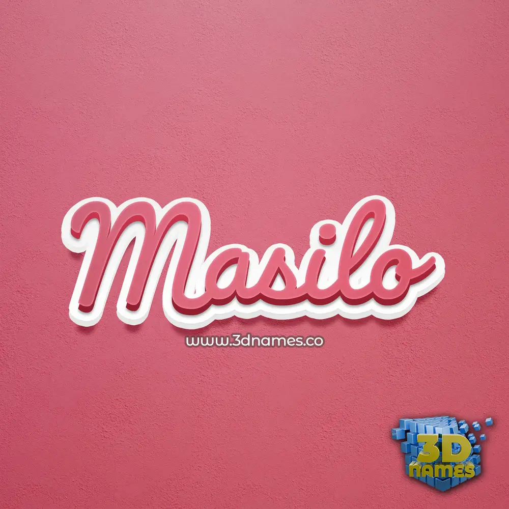 masilo in Red Scribble style - 3D name wallpaper