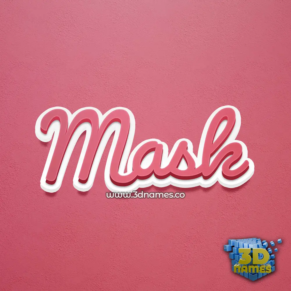 mask in Red Scribble style - 3D name wallpaper