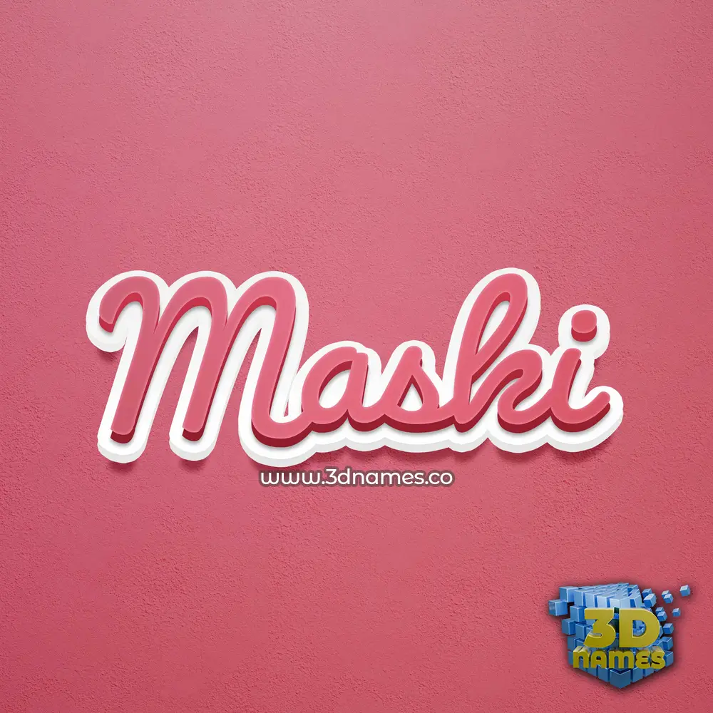 maski in Red Scribble style - 3D name wallpaper